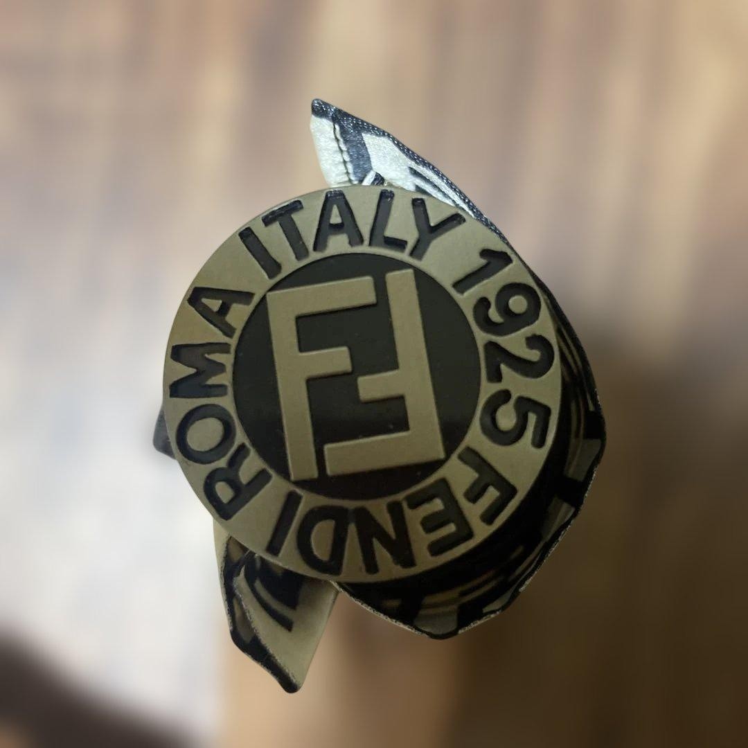 FENDI Folding Umbrella Black Logo Foldable Fashion Accessory Authentic