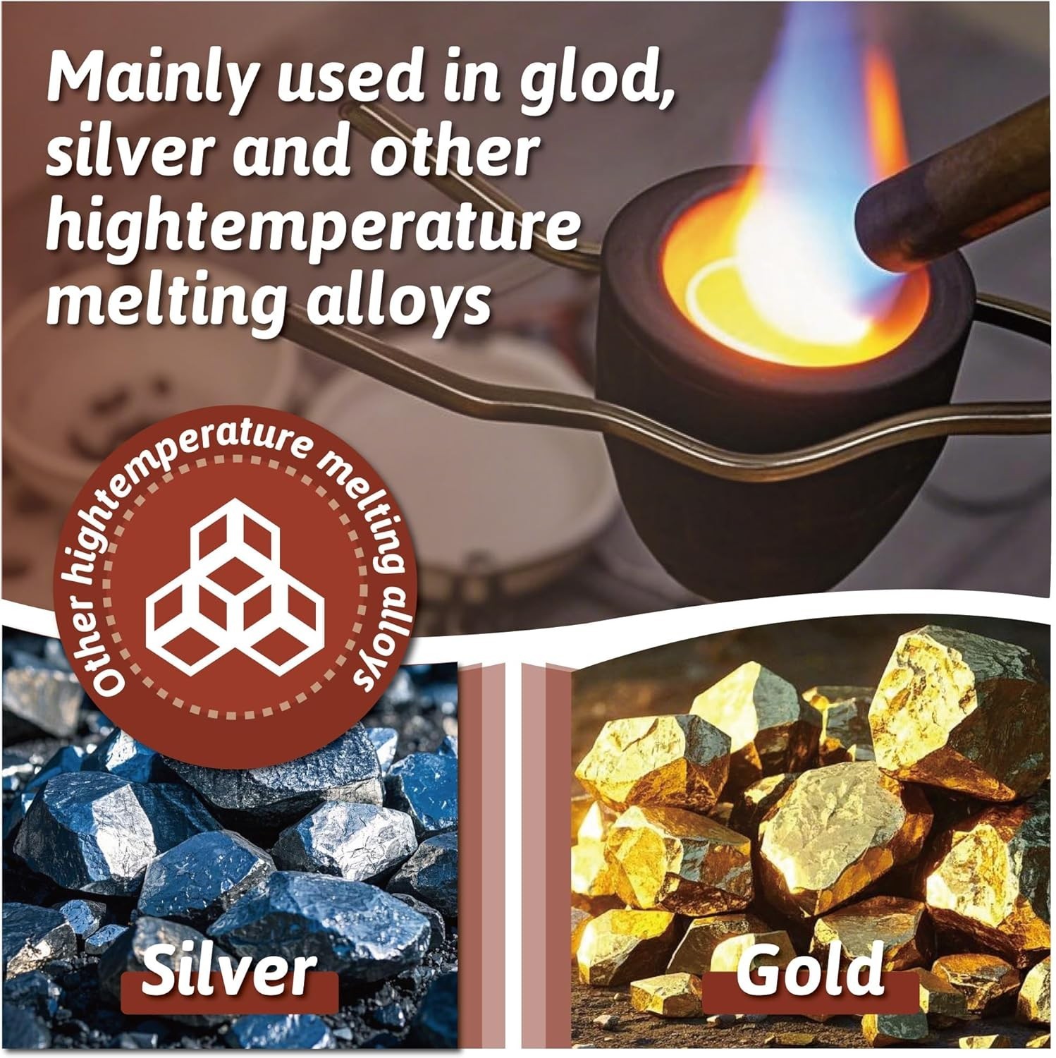 6Pack Graphite Ingot Crucible Mold Combo Torch Melting Gold Silver Copper Tools