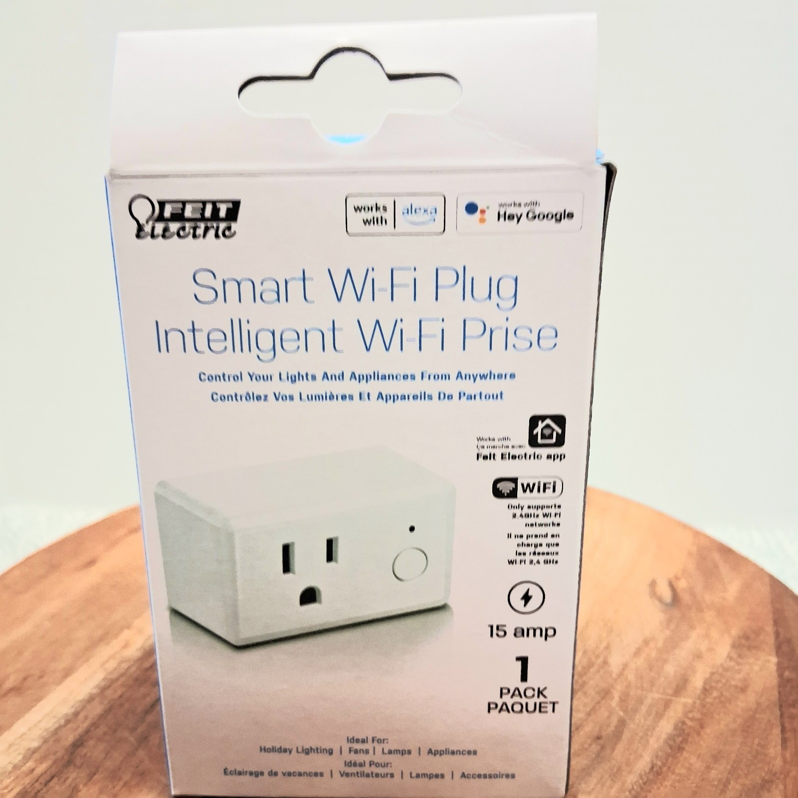 Feit Electric Smart Wi-Fi Plug 1 Pack Apple Andriod White With Box Tested EUC