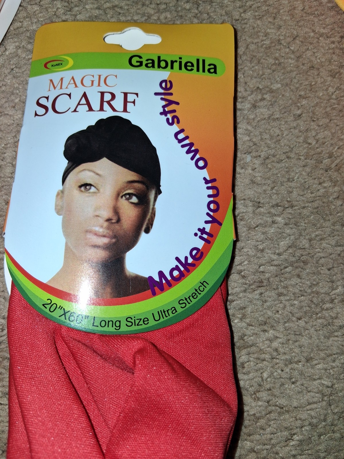 Lot Of 4 Hair Wrap for Women Long Stretch Head Scarf Pink Yellow Brown Red