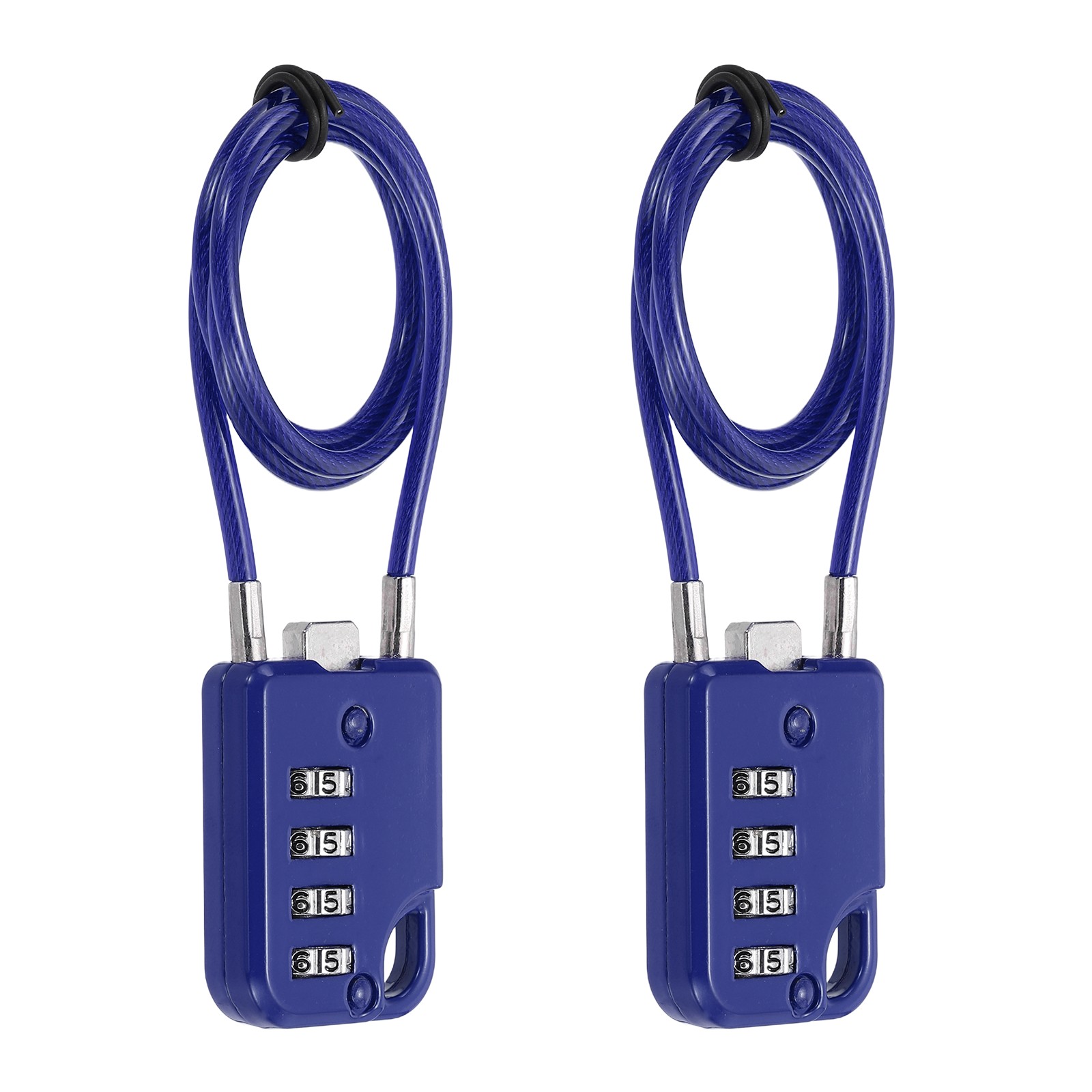 2-Pack Combination Padlock, 4 Digit 20 in Cable Luggage Lock [Blue]