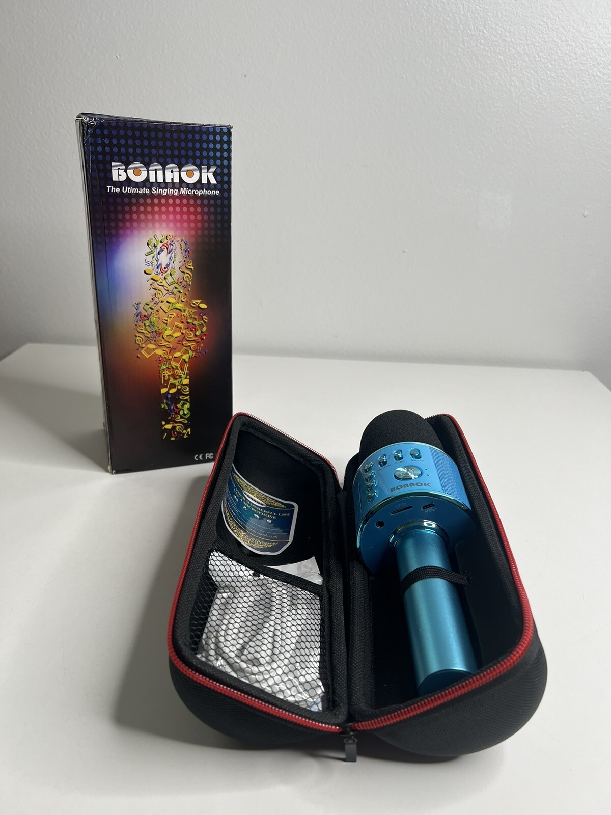 Bonaok The Ultimate Signing Microphone Teal  w/ Case NEW Opened Box