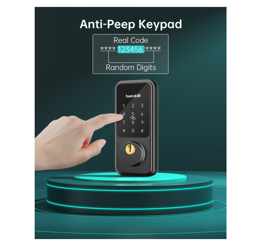 Smart Front Door Lock Set, Keyless Entry Door Lock with Handle, Electronic Keypa