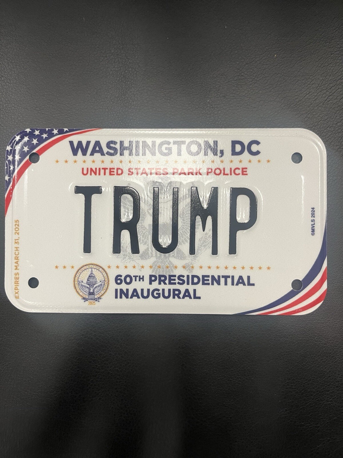 60th Presidential Inaugural USPP Police Motorcycle Tag Washington, DC “TRUMP”