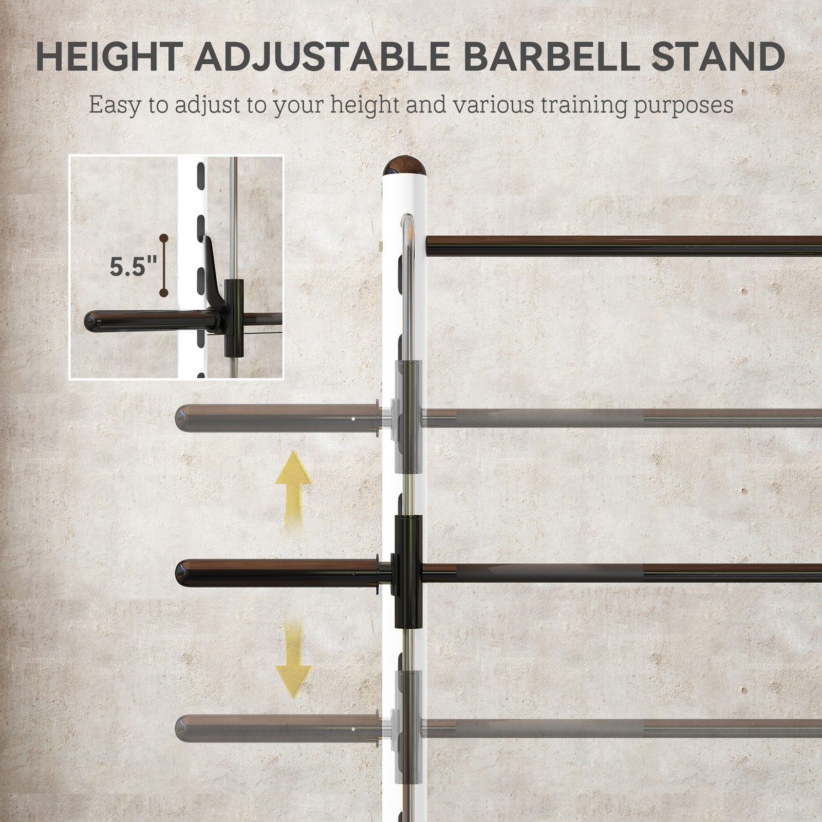 Soozier Adjustable Squat Rack with Pull Up Bar and Barbell Bar Bench Press