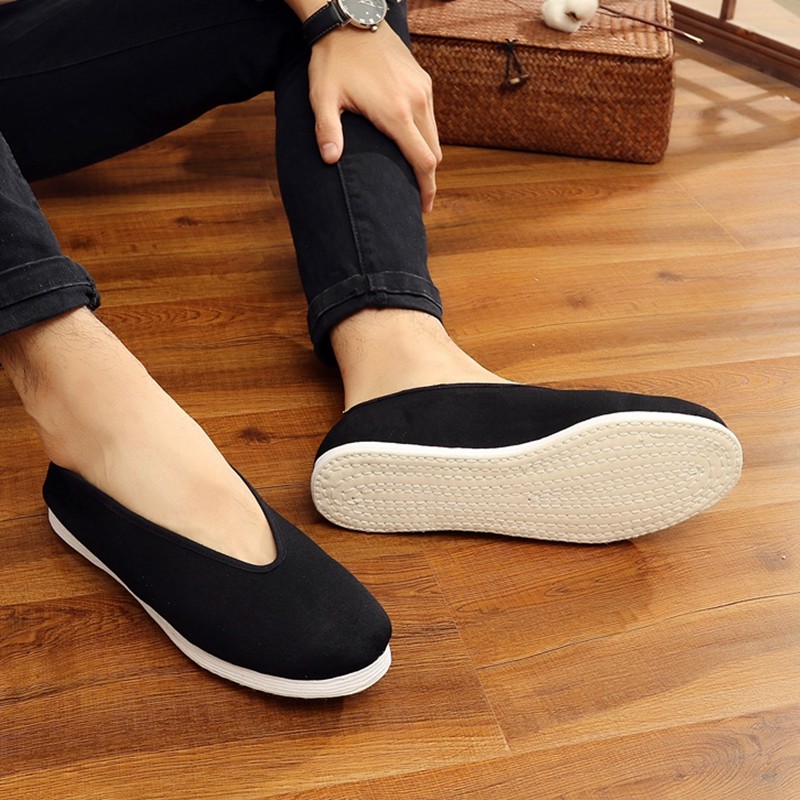 Mens Kung Fu Martial Art Cloth Shoes Soft Sole Tai Chi Flat Shoe Loafers AU 5-13