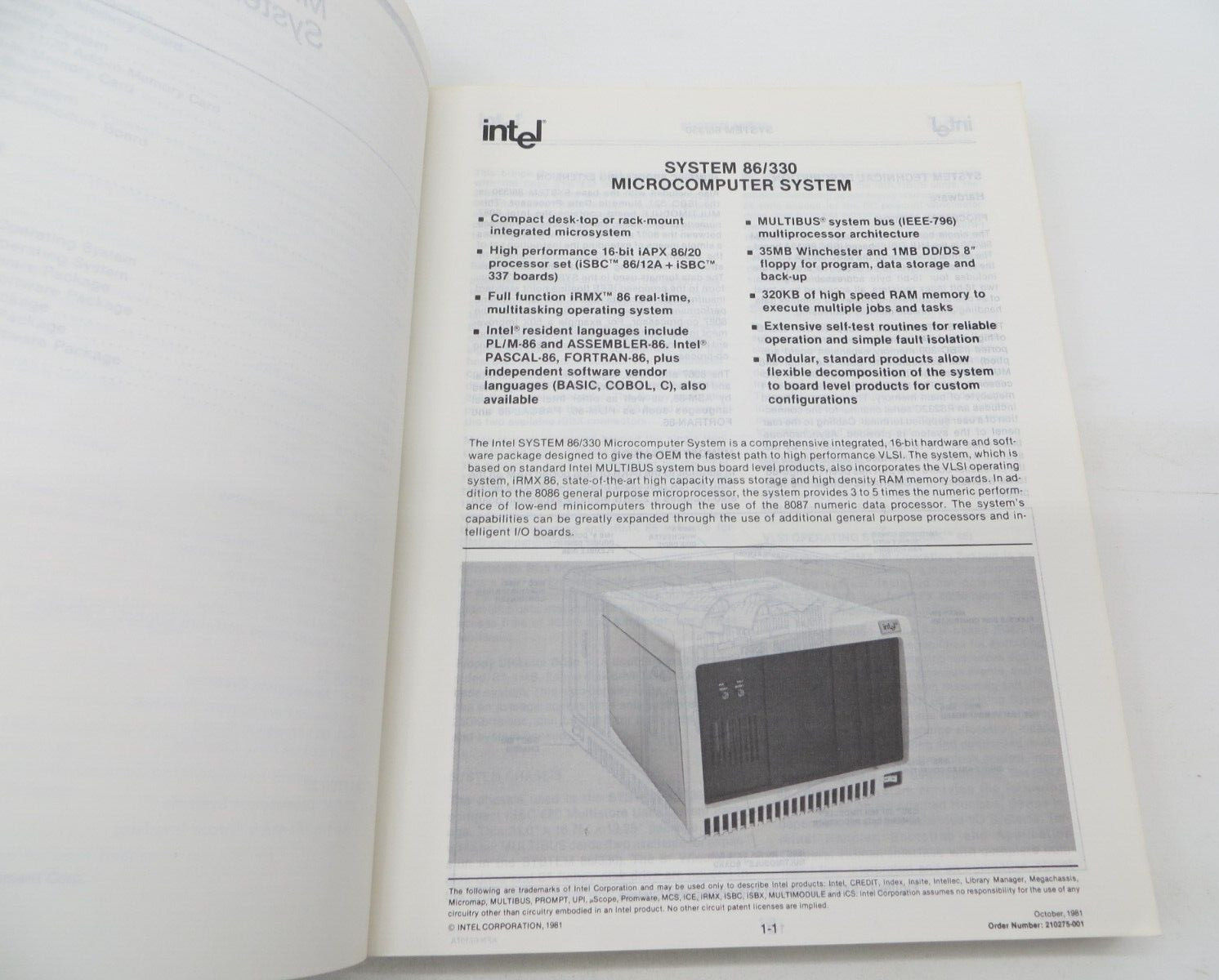intel Systems Data Catalog 1982 vintage computer book 210299-001