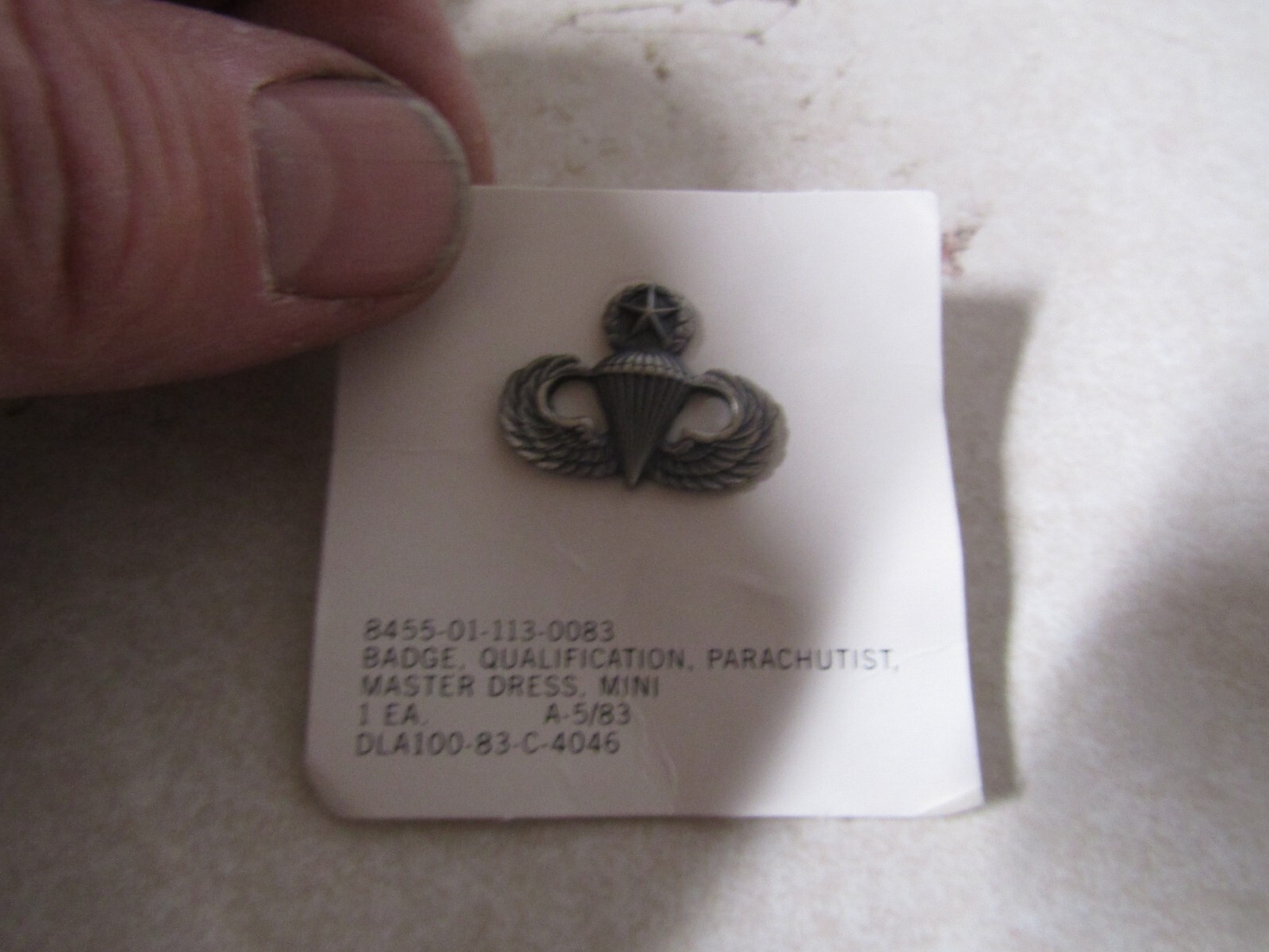 MILITARY INSIGNIA MINI BADGE NIP QUALIFICATION PARACHUTIST JUMP MASTER DRESS