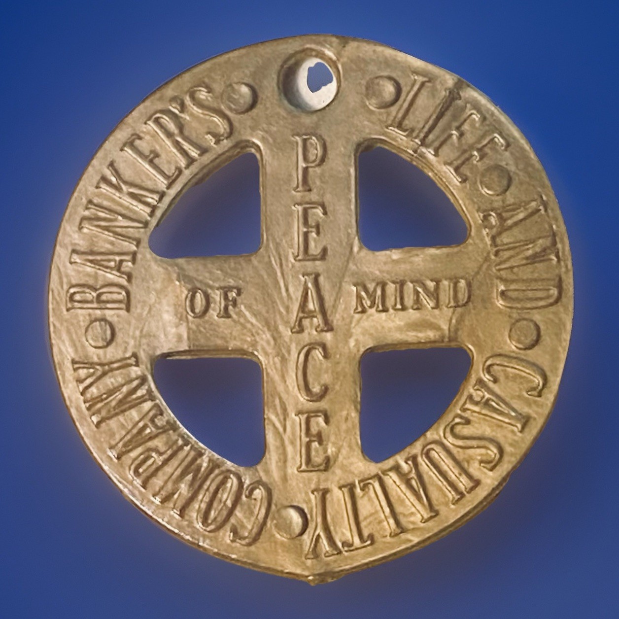Vintage Banker’s Life And Casualty Company - Peace Of Mind Token Plastic