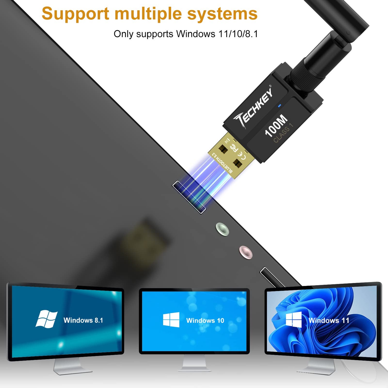 Long Range USB Bluetooth 5.3 Adapter for Desktop PC - 328FT Wireless