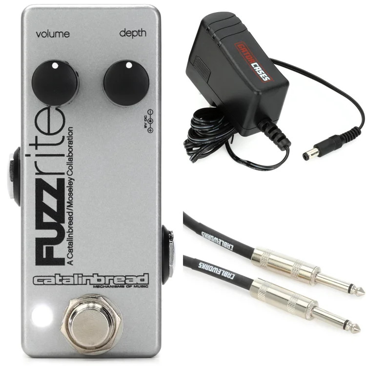 Catalinbread Fuzzrite Mini Fuzz Pedal with Power Supply and Cable