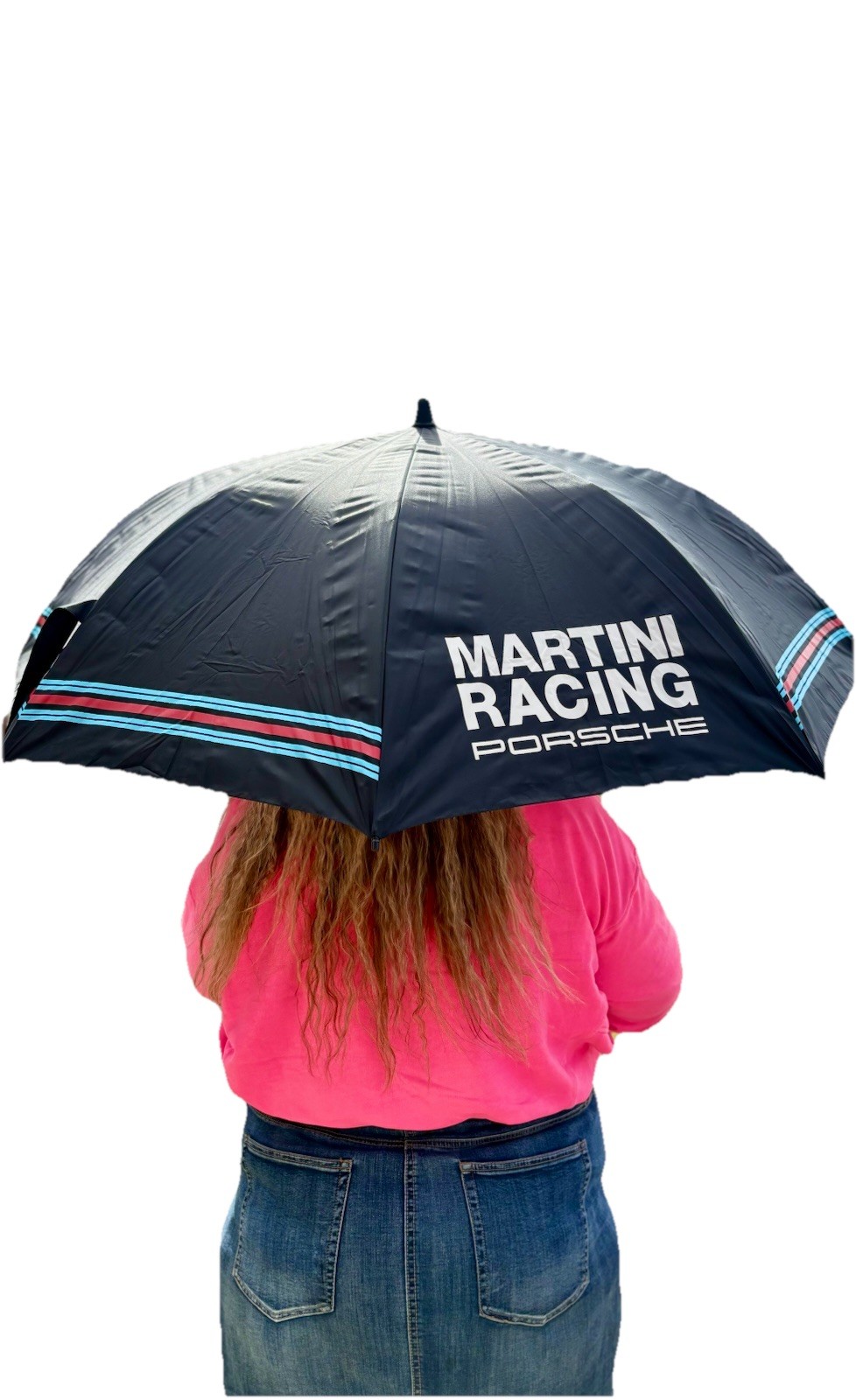 Porsche Martini Racing collection XL umbrella black canopy & Racing Stripes NWOT