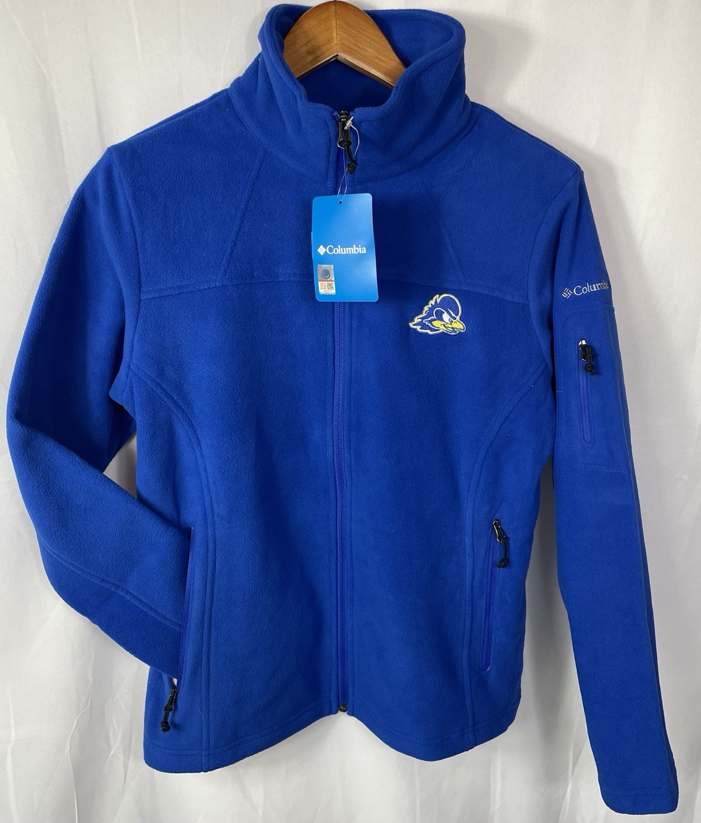 DELAWARE Blue Hens COLUMBIA Women's Give & Go Blue Fleece Full Zip M or XL NWT