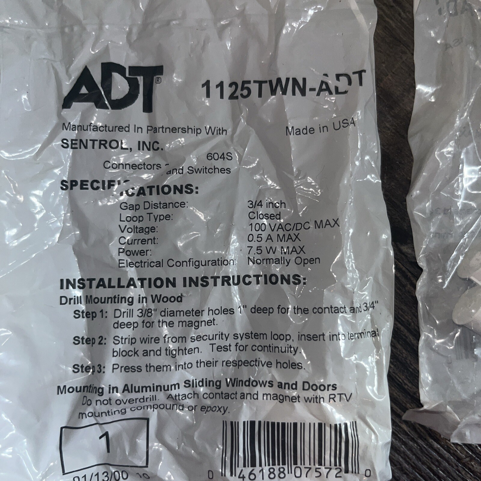 ADT 1125TWN-ADT Magnetic Contacts, White         2 Packs