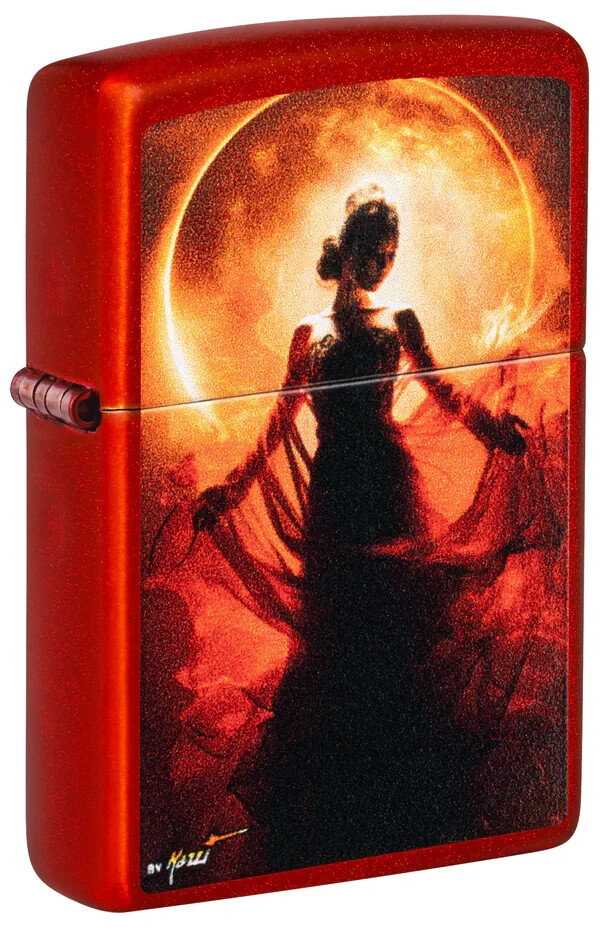 Zippo Mazzi A Woman In Silhouette Design Color Image Metallic Red 46410