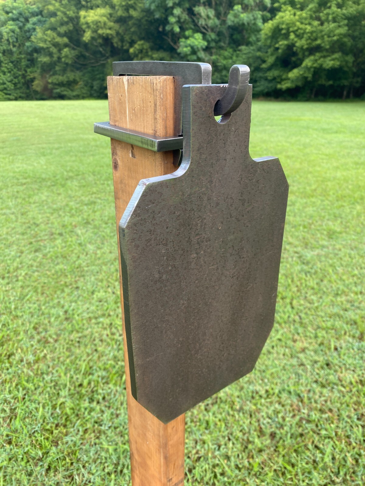 3/8" AR500 7"x12" IDPA/IPSC Steel Shooting Target - Rifle Range Gong w/ 2x4 Hook