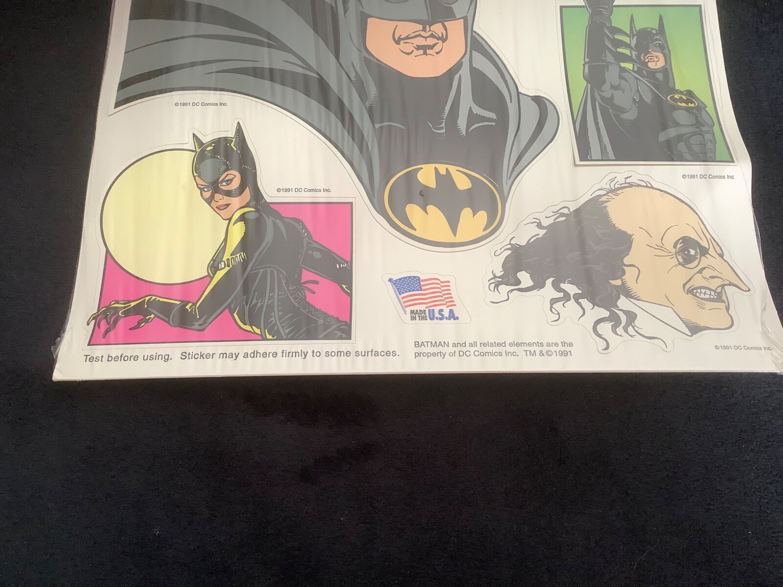 1991 Sealed BATMAN RETURNS Really Big Stickers Mello Smello DC Comics