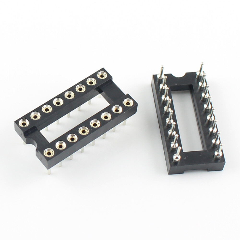 20Pcs 2.54mm Pitch 16 Pin DIP Round Pin Solder IC Socket Adaptor Narrow
