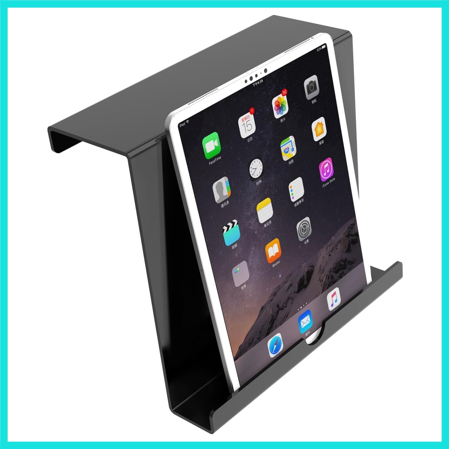 Exercise Bike Reading Stand, Acrylic Book Holder, Black Acrylic Stand for Tab...