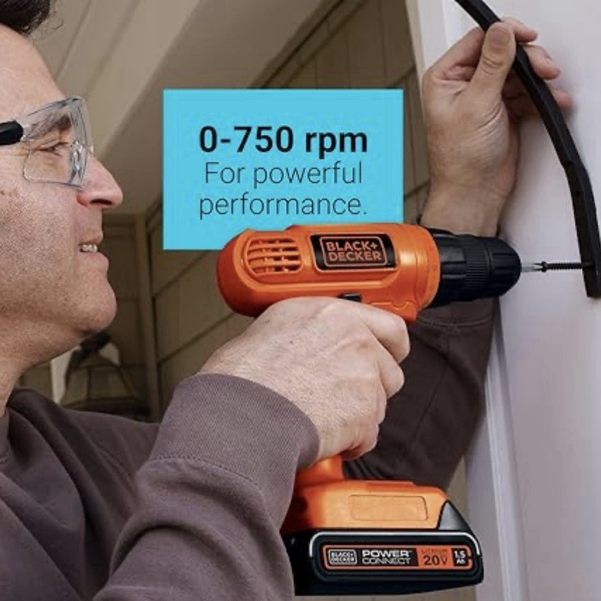 BLACK+DECKER 20V Max Cordless Drill Driver with 30 pcs Accessories LD120VA