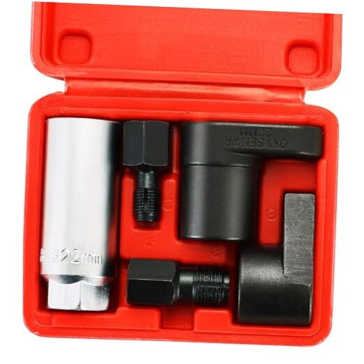 5pcs Oxygen Sensor Socket, Automotive Oxygen Sensor Socket Set, Automotive Red