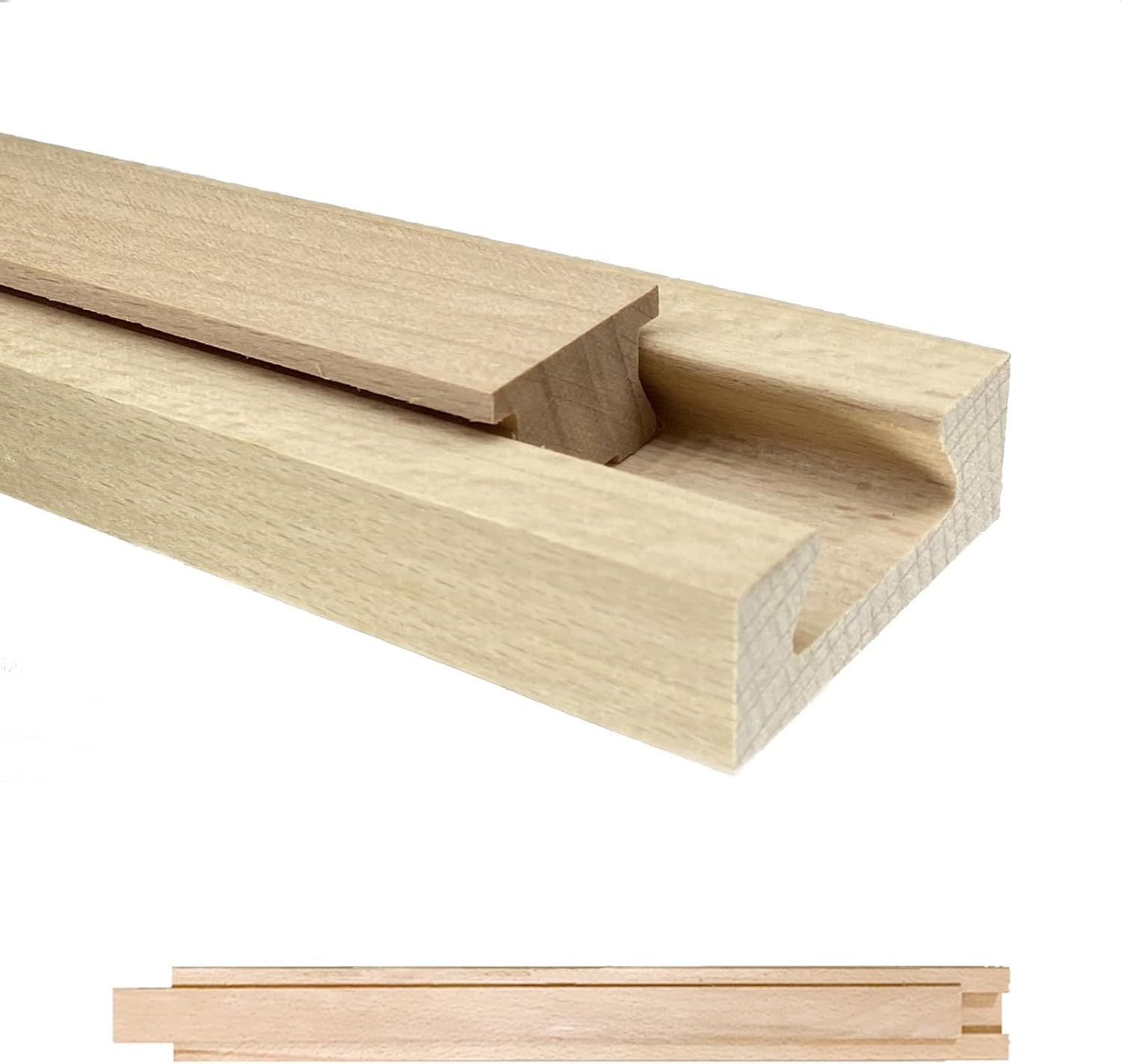 Wooden Drawer Slides Classic Guide Center Mount Track 17.7 Inchs, Wood Undermoun