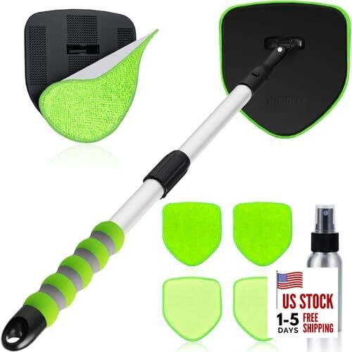 XINDELL Extendable Windshield Cleaner for Car, Long Handle Car Interior Green