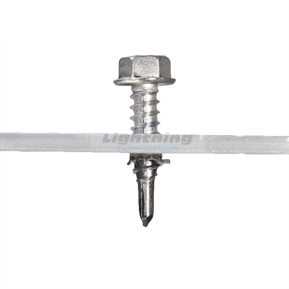 Stainless Steel hex washer head self drill metal screws #8 x 1-1/4" Qty 25