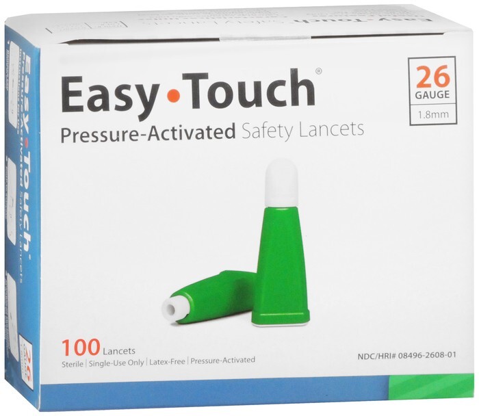Easy Touch Pressure Activated Safety Lancets 26 Gauge 100 Lancets