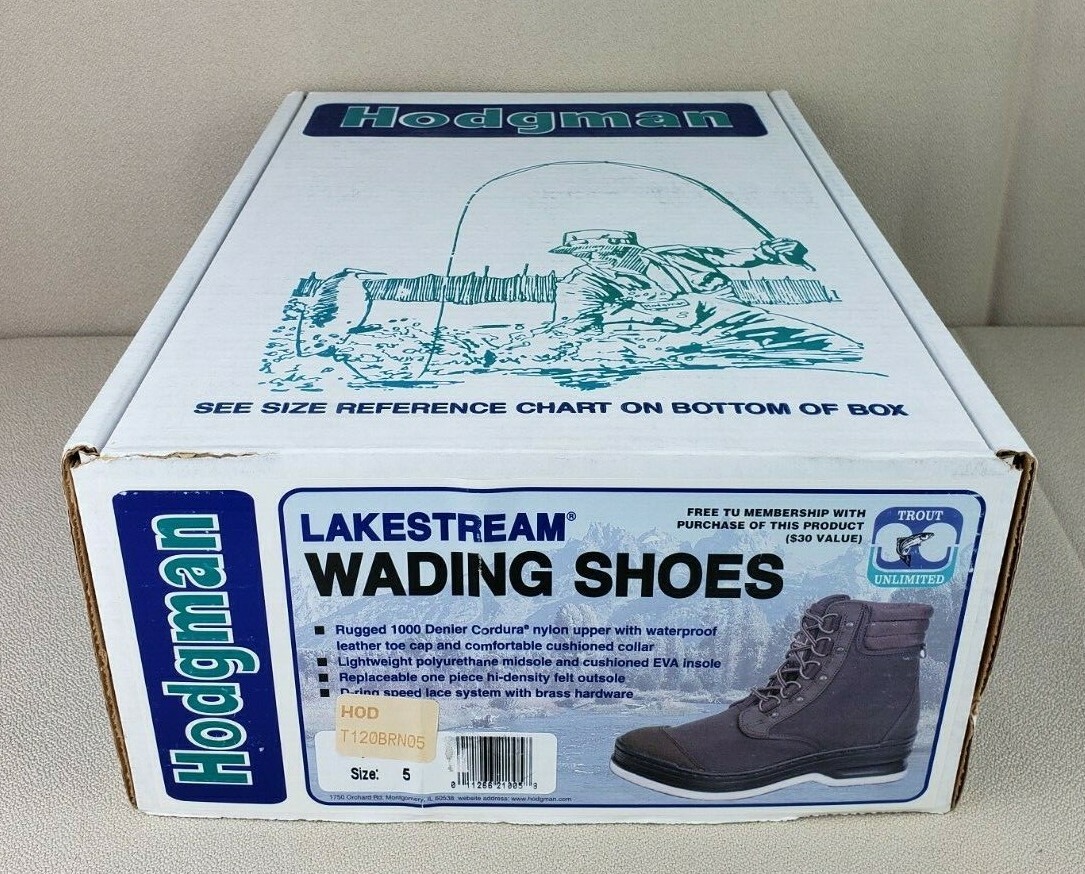 Hodgman 19210 Felt Bottom Lakestream Wading Fly Fishing Boots Men's Size 5