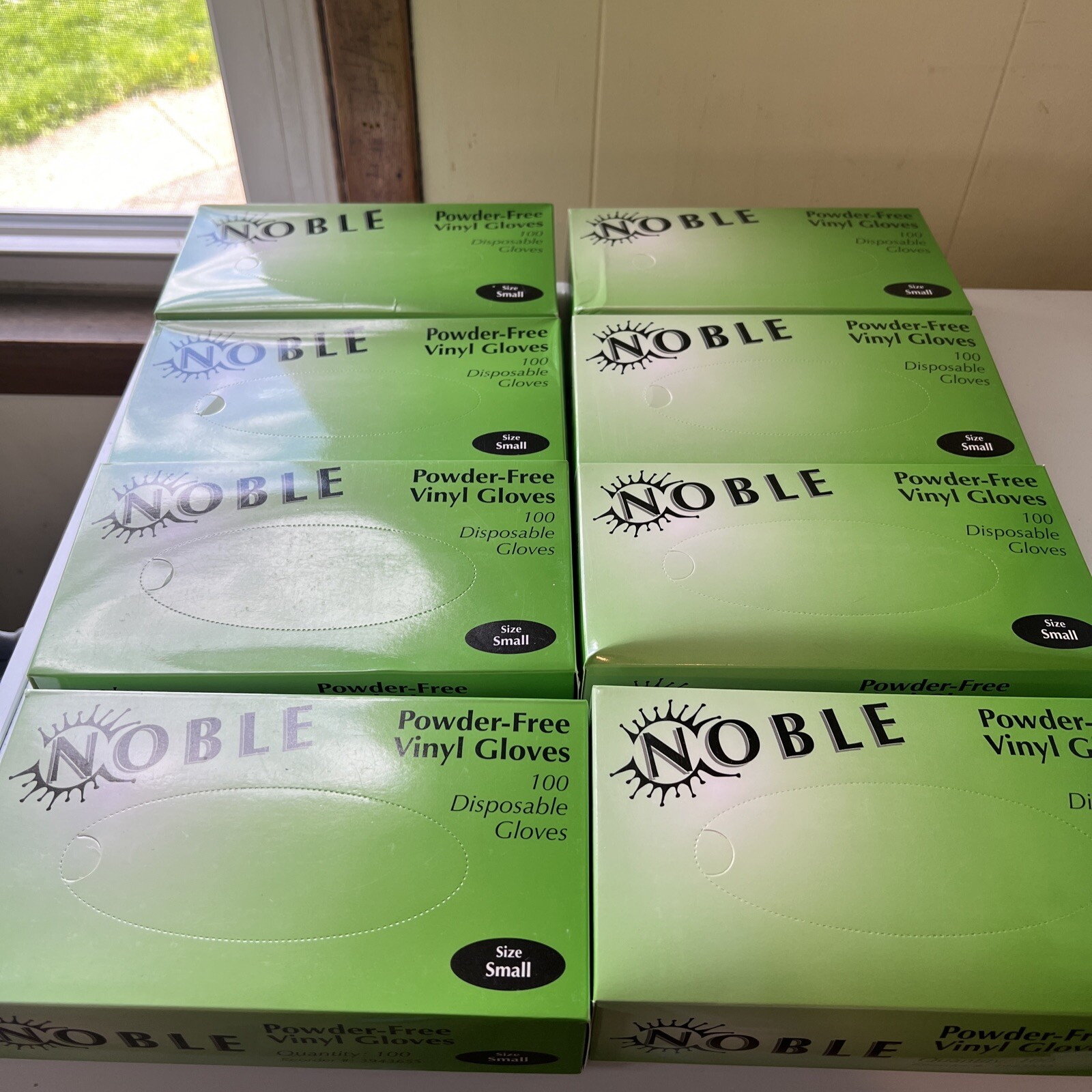 LOT OF 800 NEW SIZE SMALL NOBLE PRODUCTS 394365S EXAM GLOVES POWDER-FREE VINYL