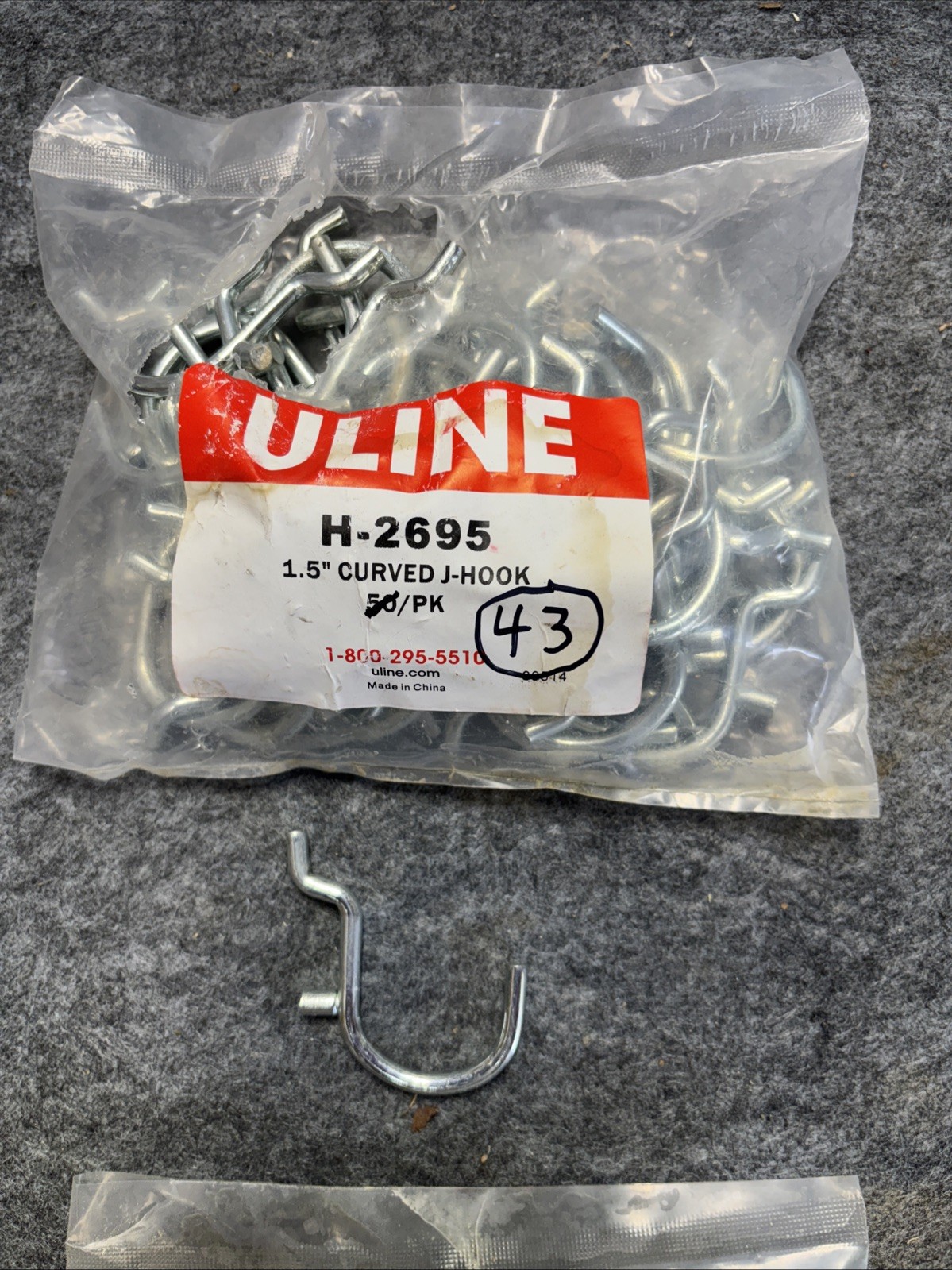 Uline Peg Board Hangers, Various Sizes & Qty