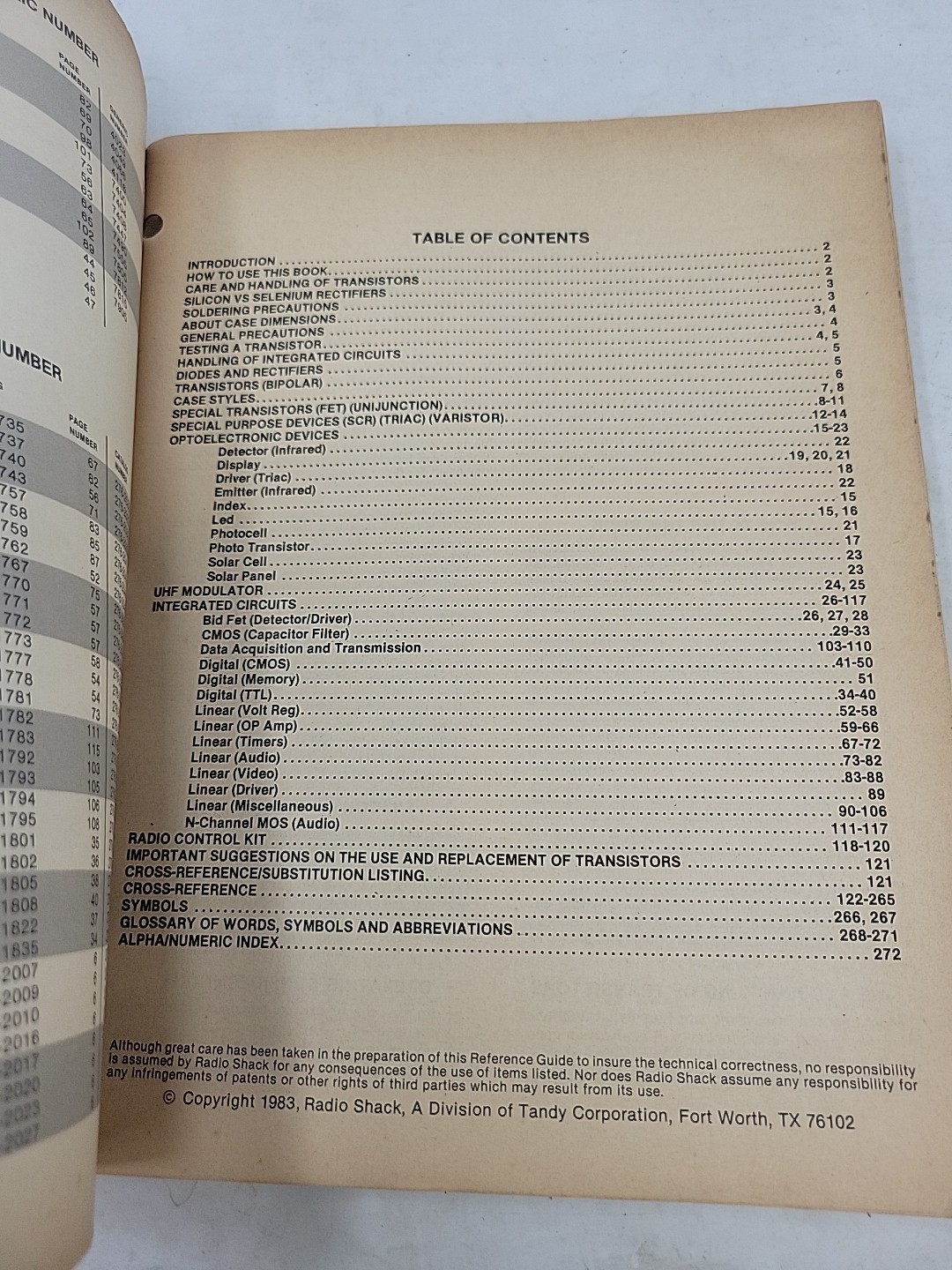 Radio Shack Archer Semiconductor Reference Guide 1984 Edition. 100k Semicond Sub