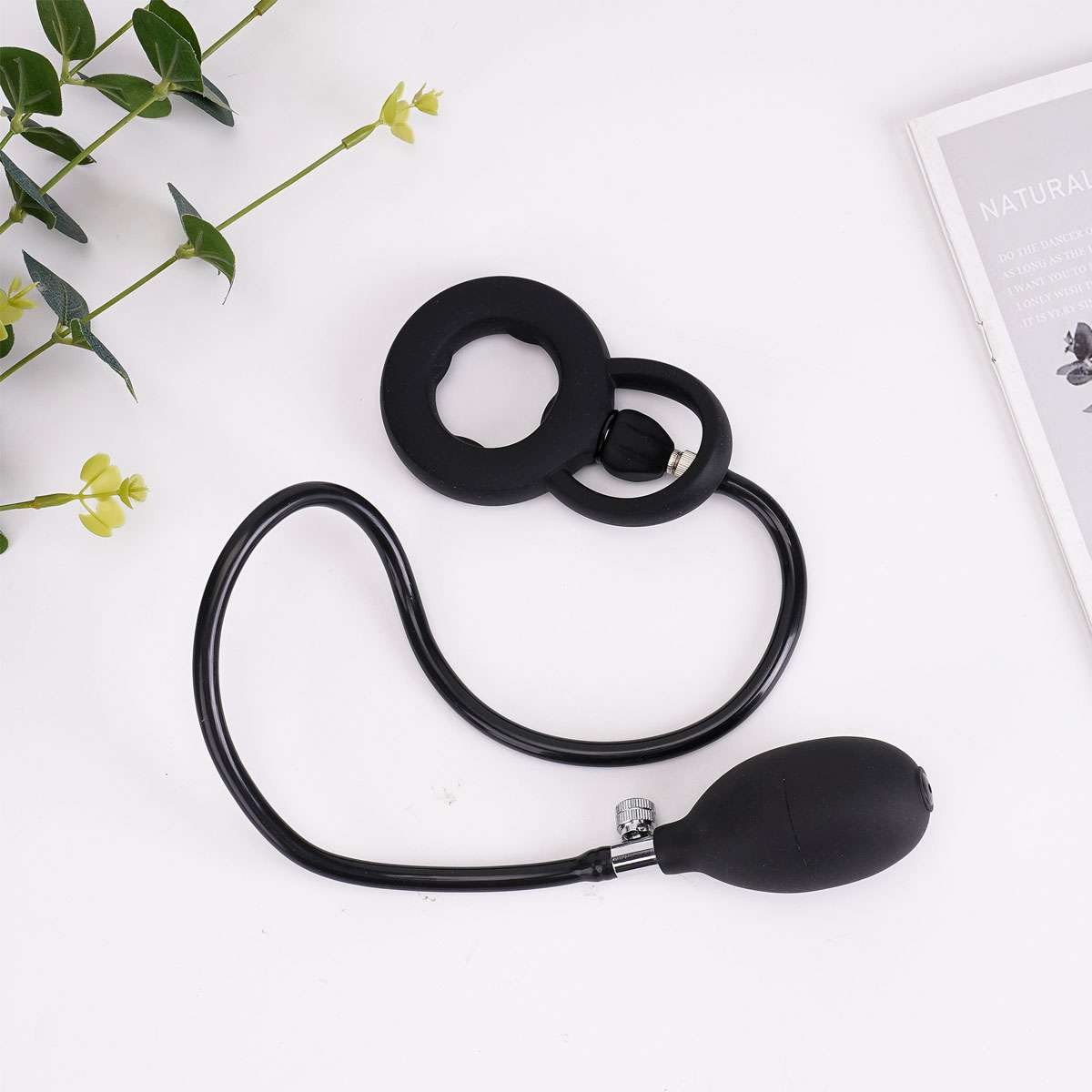 Inflatable Penis Ring Pump Male Enhancer Ejaculation Delay Cock Ring Erection