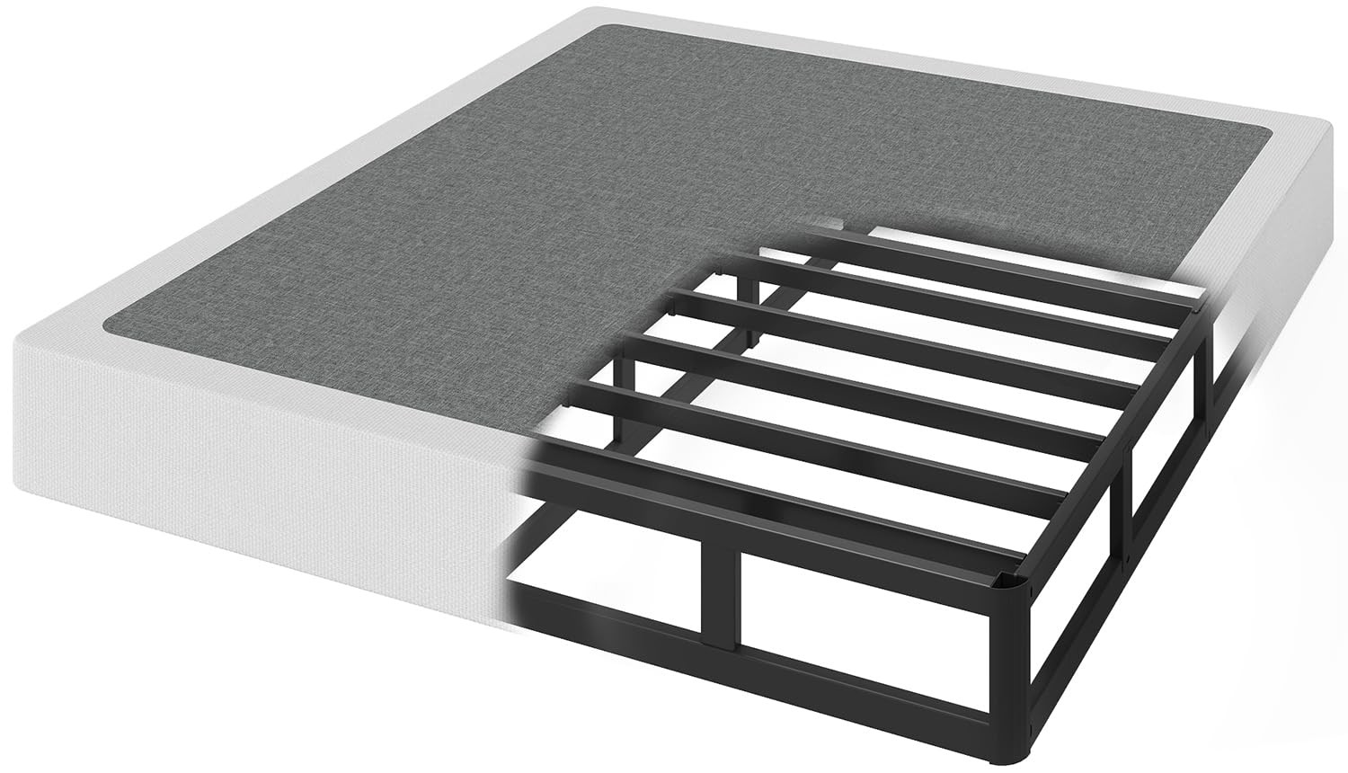 Queen Box Spring, 7 Inch Box Spring for Queen Bed, 3000 lbs Heavy Duty Metal Fra