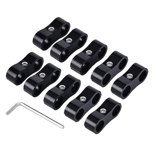 Hose Separator Clamp,Fuel Line Mounting Clamp Aluminum Black () AN12 10