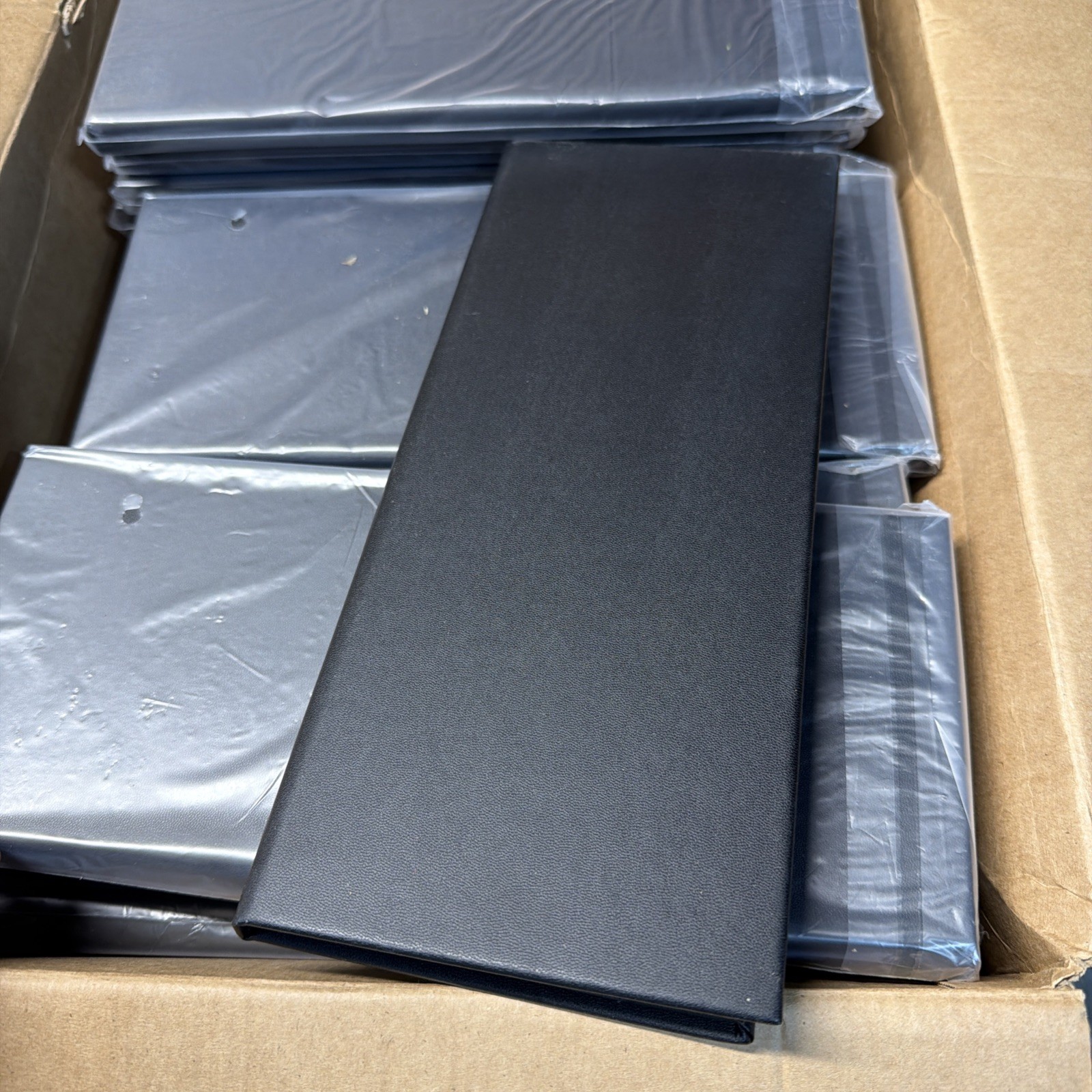 Restaurant Menu Holders 4.25" x 11" Pack of 10 Synthetic Leather Triple Fold