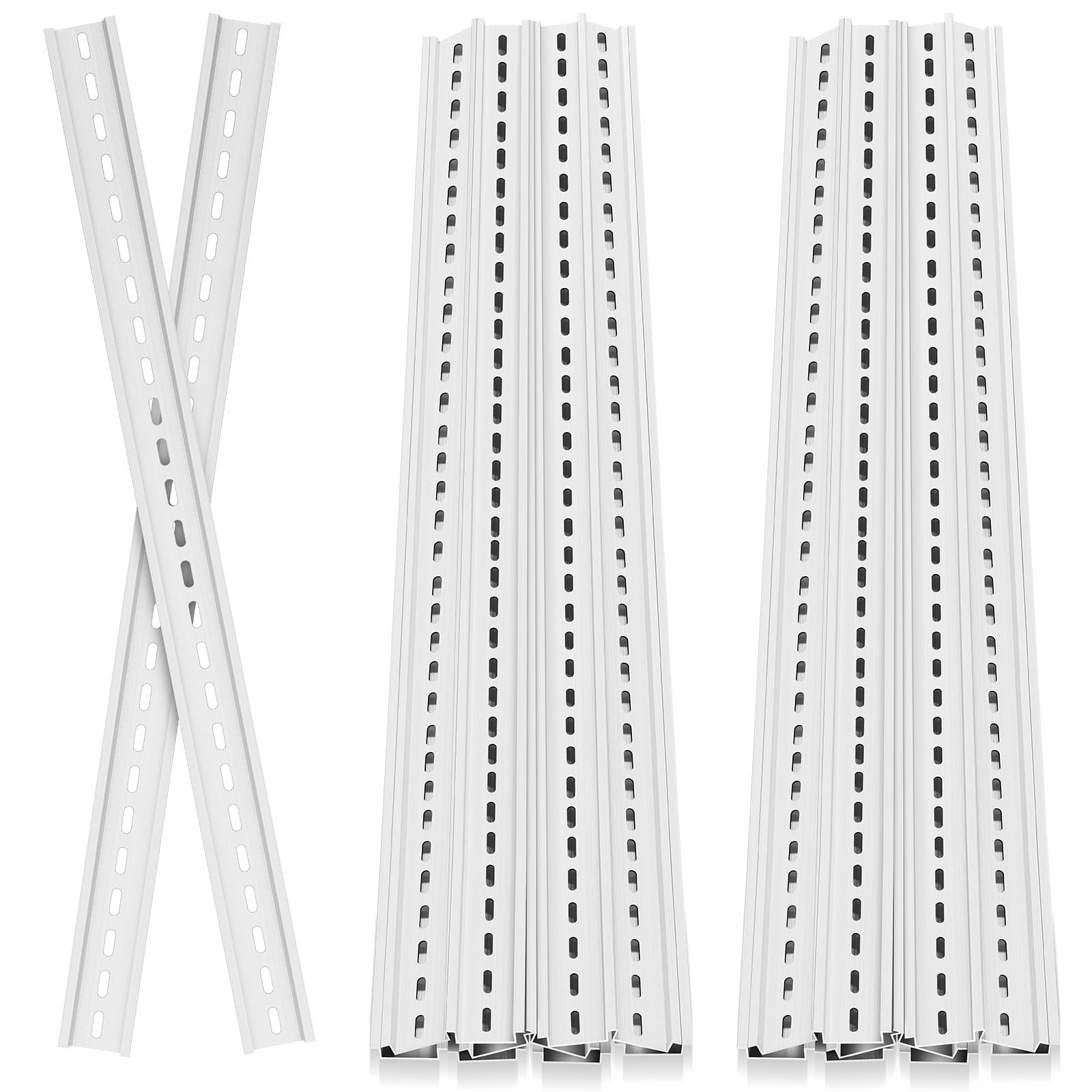 10 PCS Din Mounting Rail High Slotted Extruded Metal Hardware Switch Silver