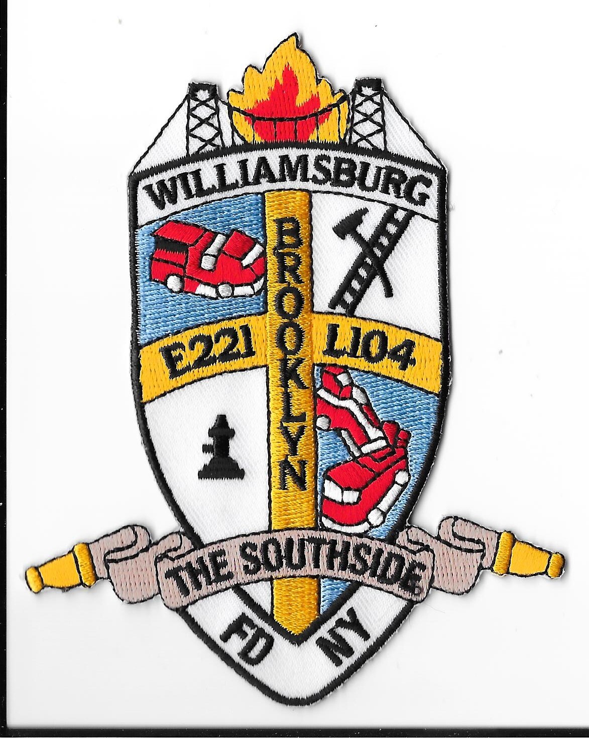 New York Fire Department (FDNY) Engine 221 Ladder 104 Williamsburg Patch V1
