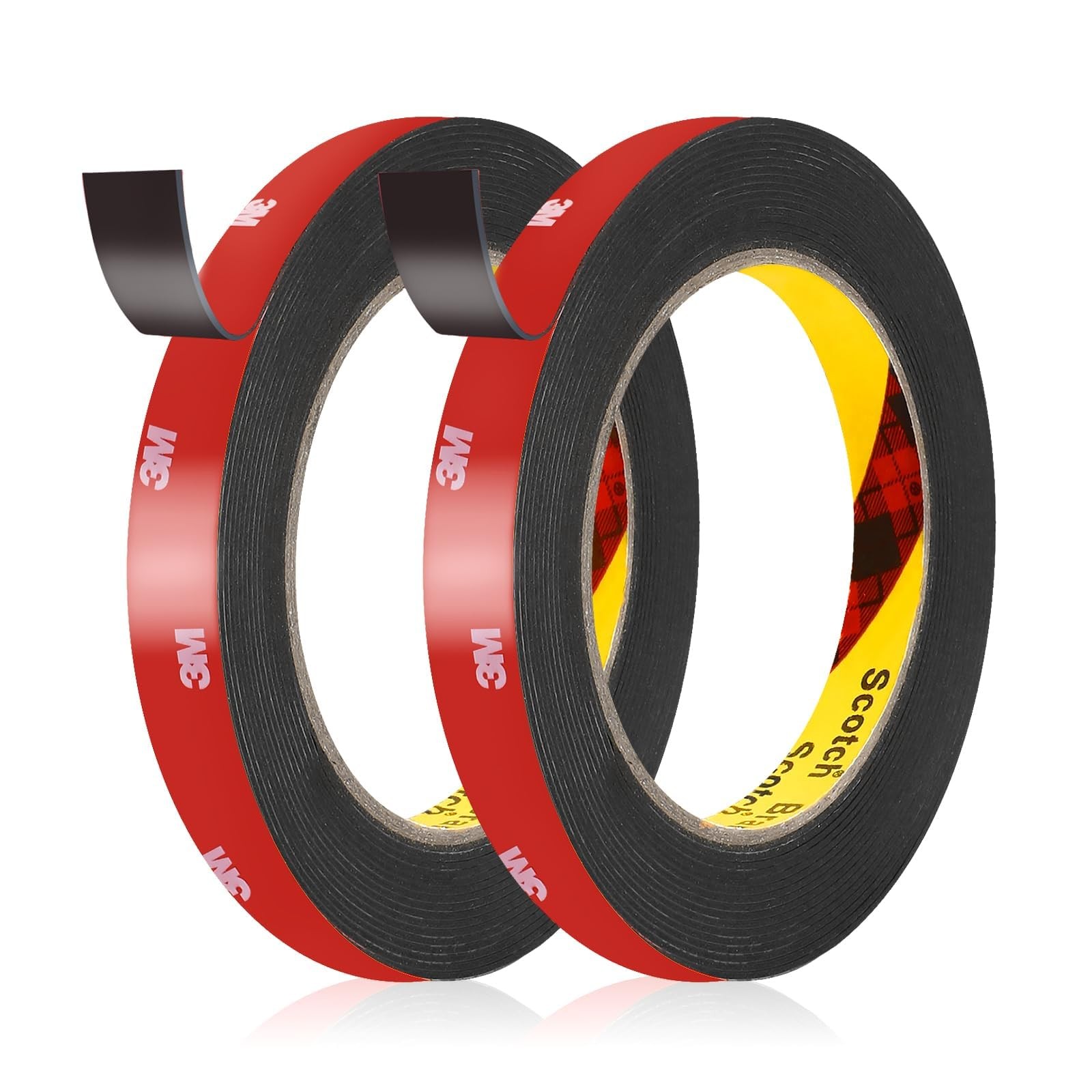 UPINS 2 Rolls Double Sided Tape Heavy Duty 0.5IN x 16.5FT Two Sided Mounting ...