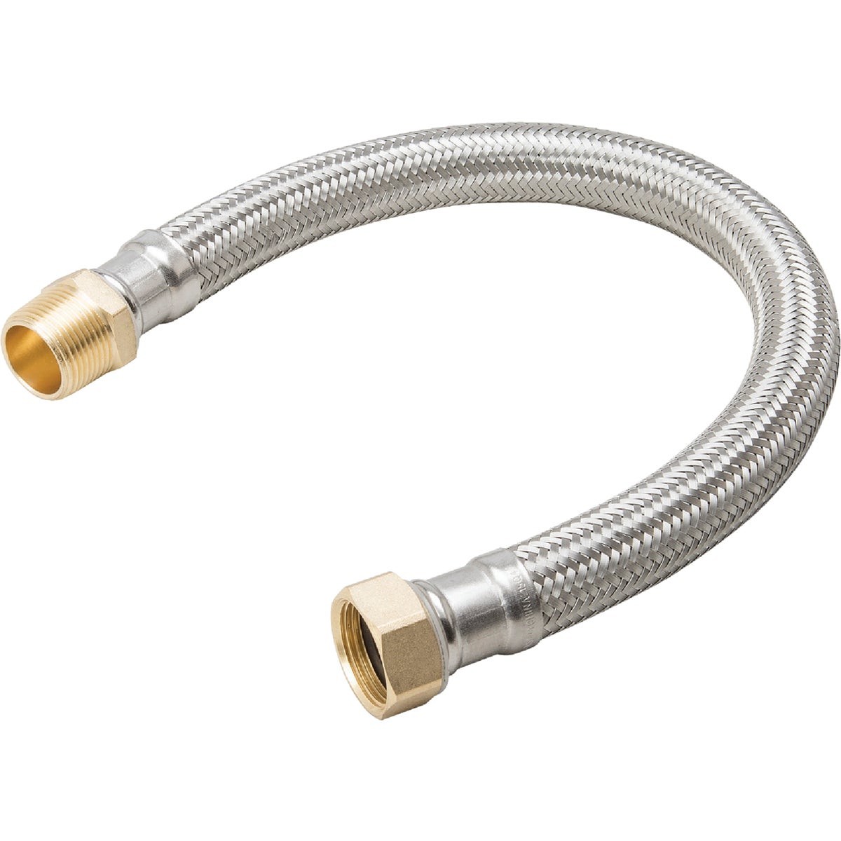 Do it Best 3/4 In. MIP x 3/4 In. FIP x 24 In. Braided Stainless Steel Water