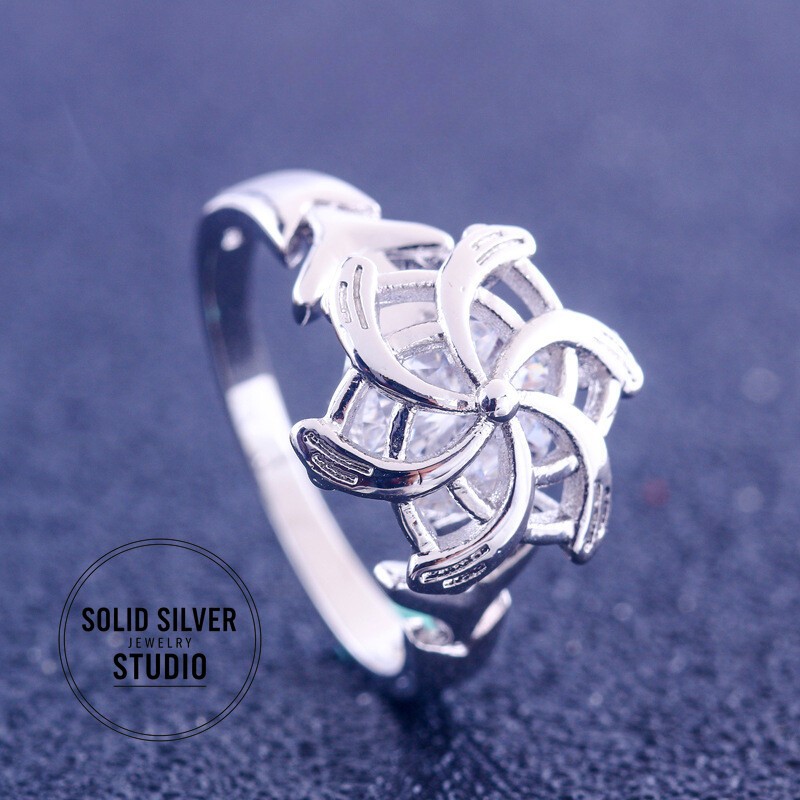 Neny Galadriel's Ring of Adamant Ring of Water 925 Sterling Silver White Ring