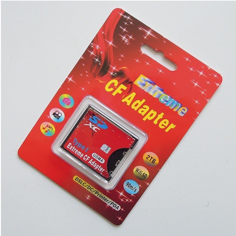 CF-SD SDHC Compact Flash CF1 Type 1 slim Memory Card Adapter 32gb 64gb 128gb