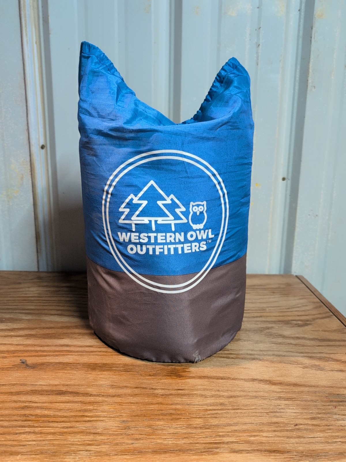 Western Owl Camping Pillow & Cinch-Tie Storage Bag