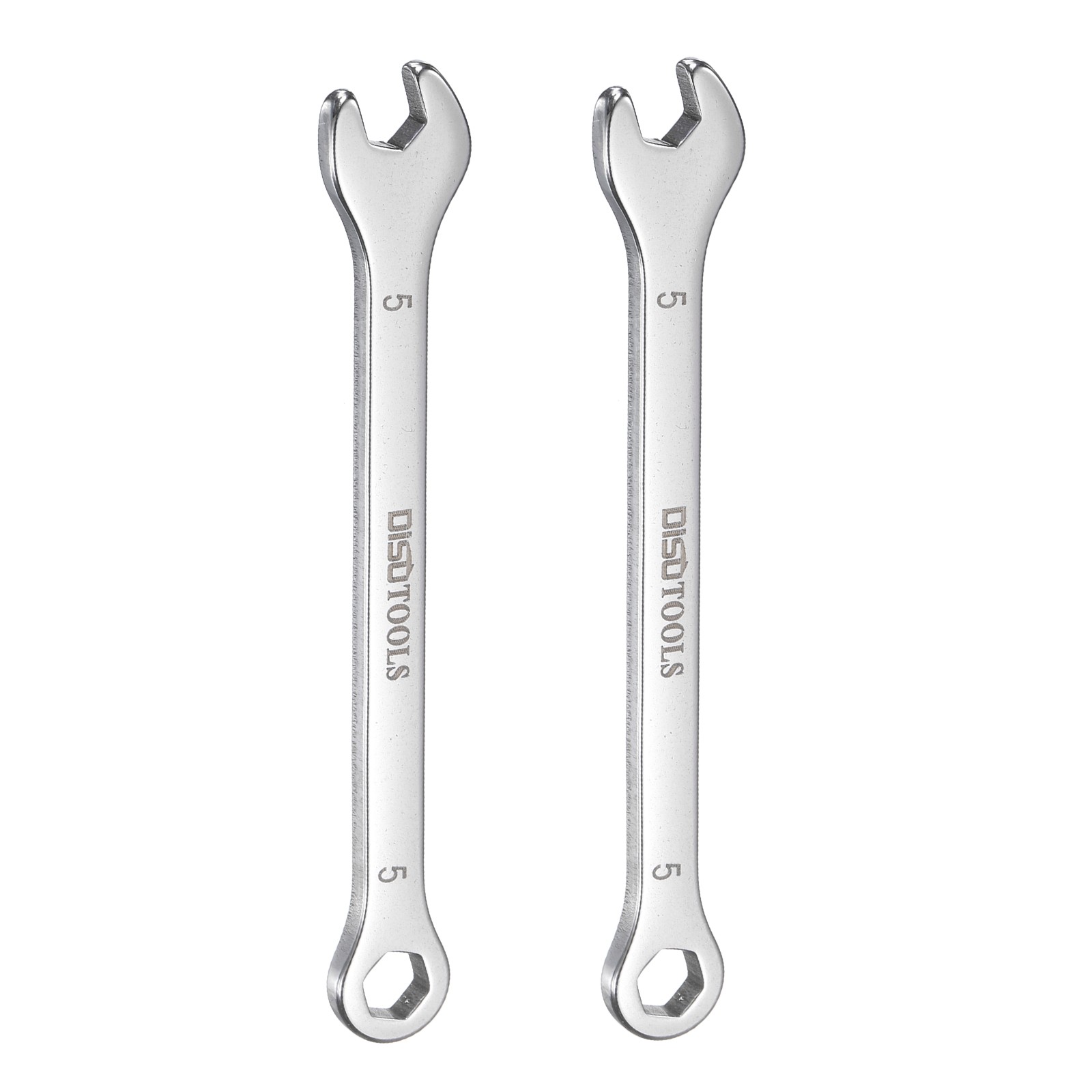 2pcs Thin Combination Wrench 5mm with 6-Point Ended and 15°Angled Open End