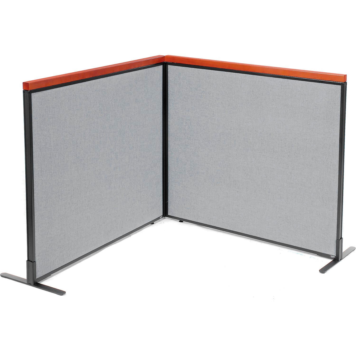 48-1/4"W x 43-1/2"H Deluxe Freestanding 2-Panel Corner Room Divider Gray