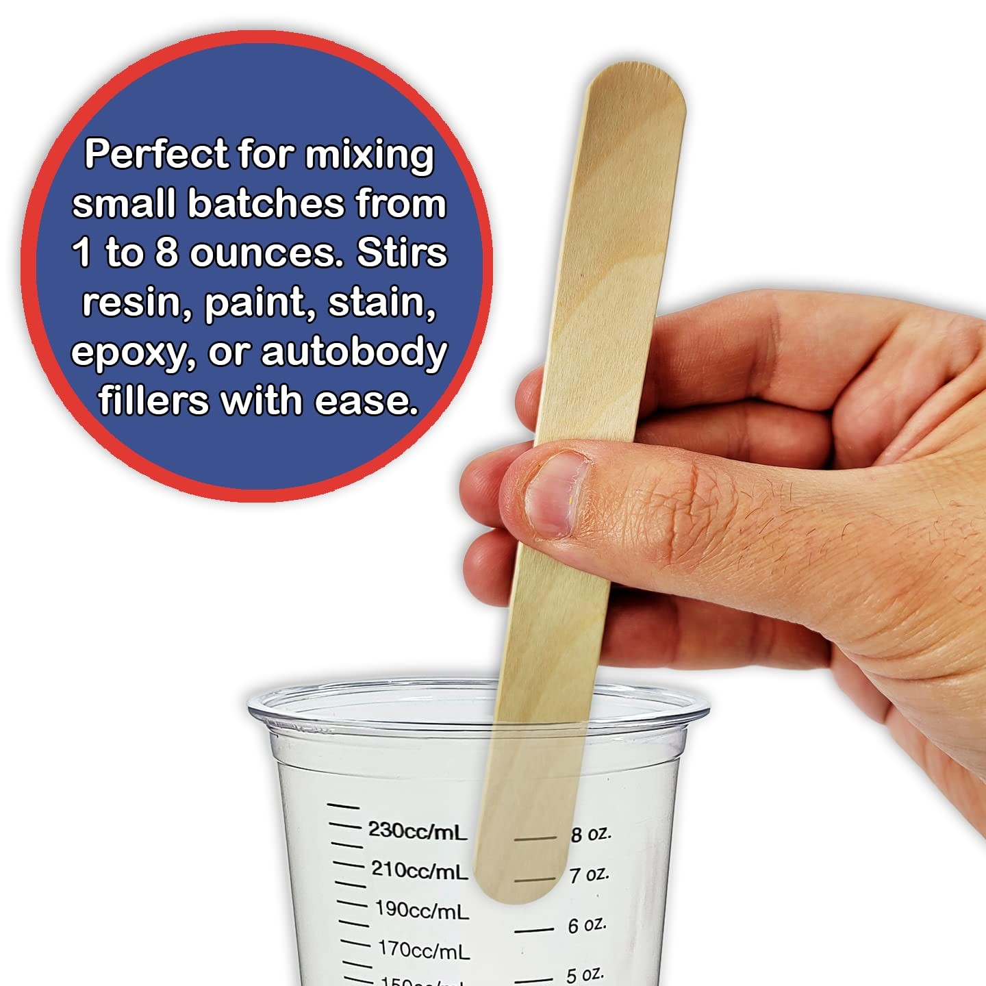 20 8oz Disposable Graduated Clear Plastic Cups for Mixing Paint, 8 Oz,