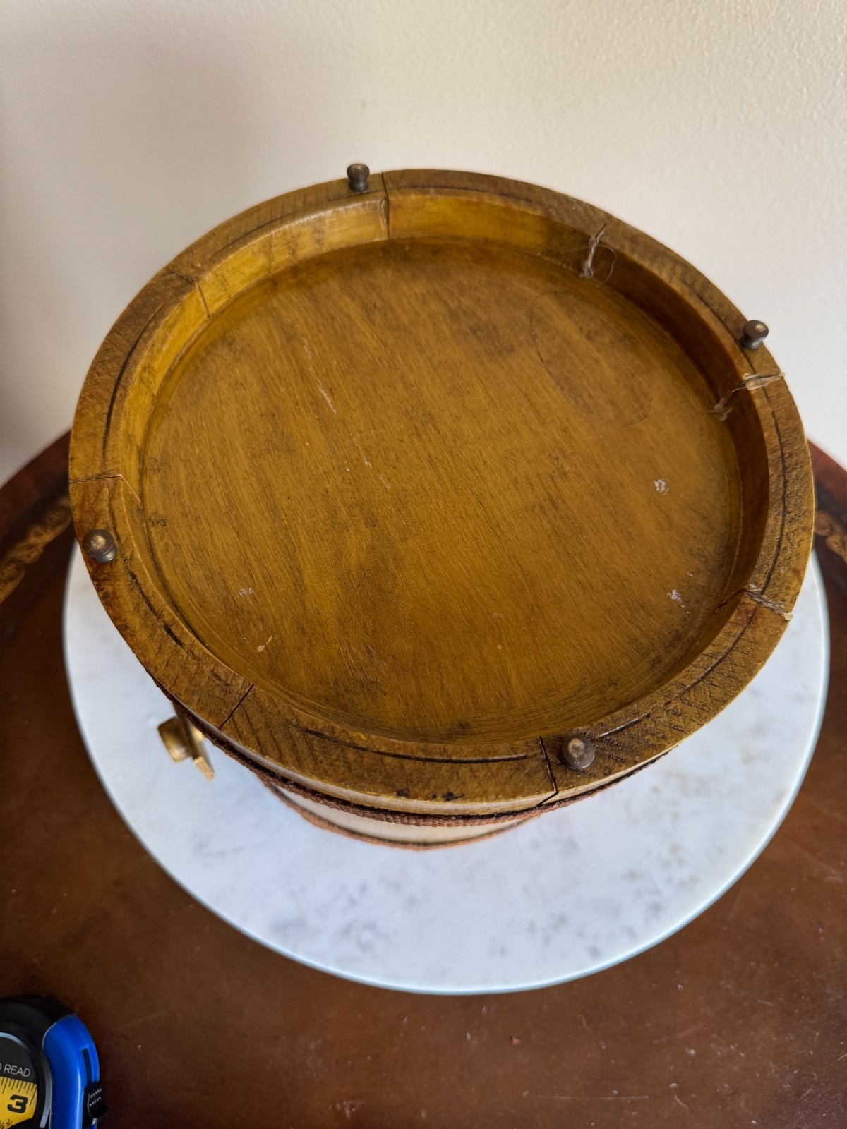 Vintage Wood Bucket With Handle Planter Storage Decoration
