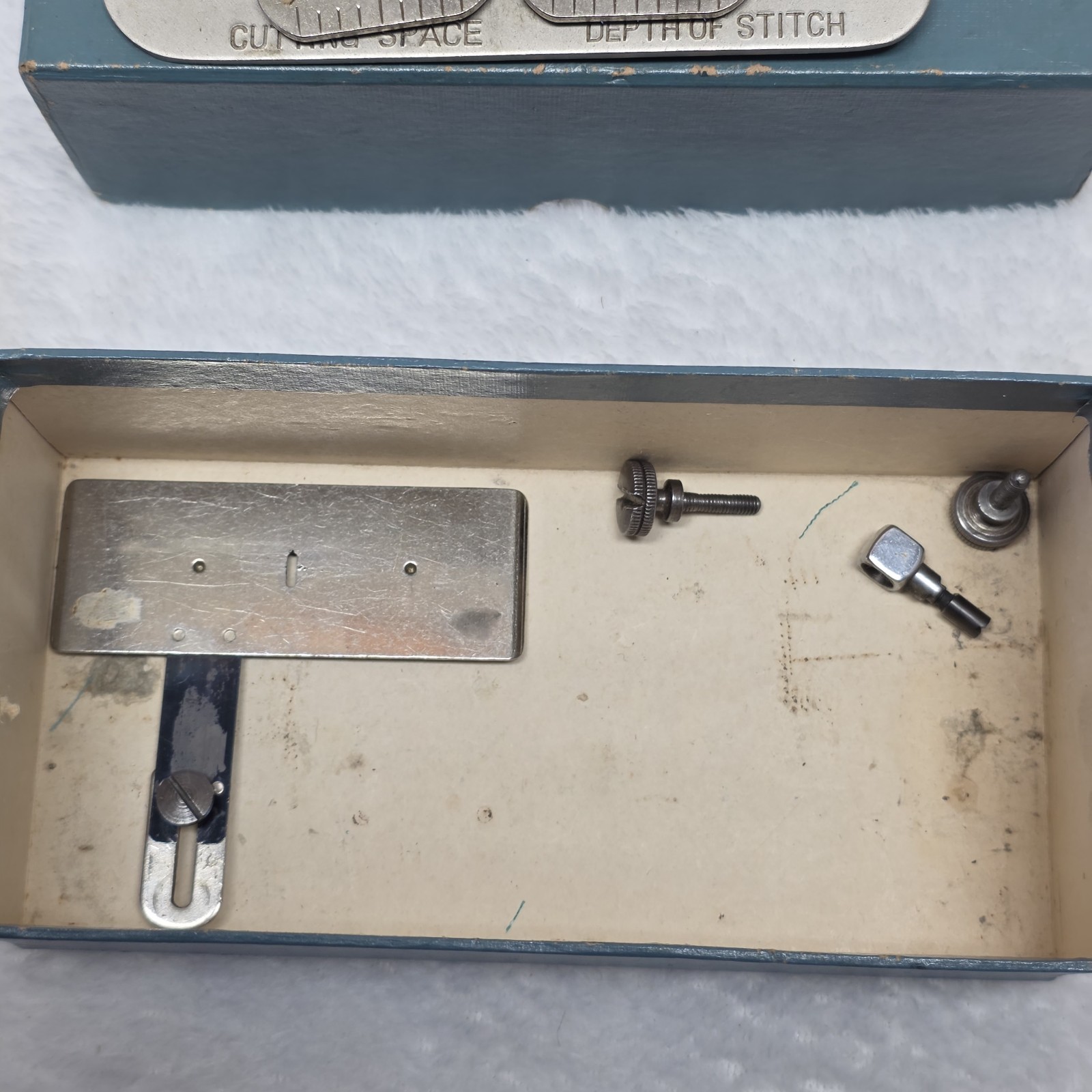 Vintage Industrial Sewing Machine Buttonhole Attachment With Box