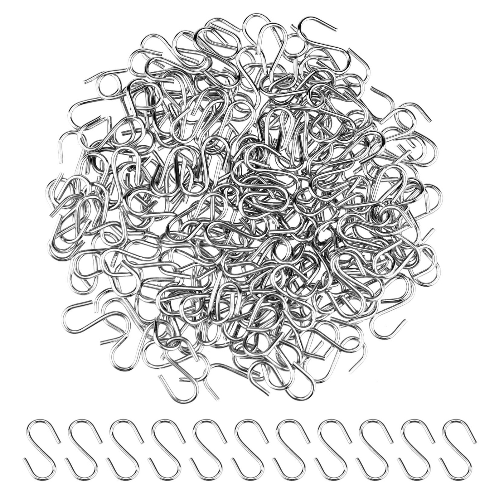 180 Pcs Mini S Hook Connectors 0.55 Inch Mini Metal Sshaped Wire Hook Hangers Ch